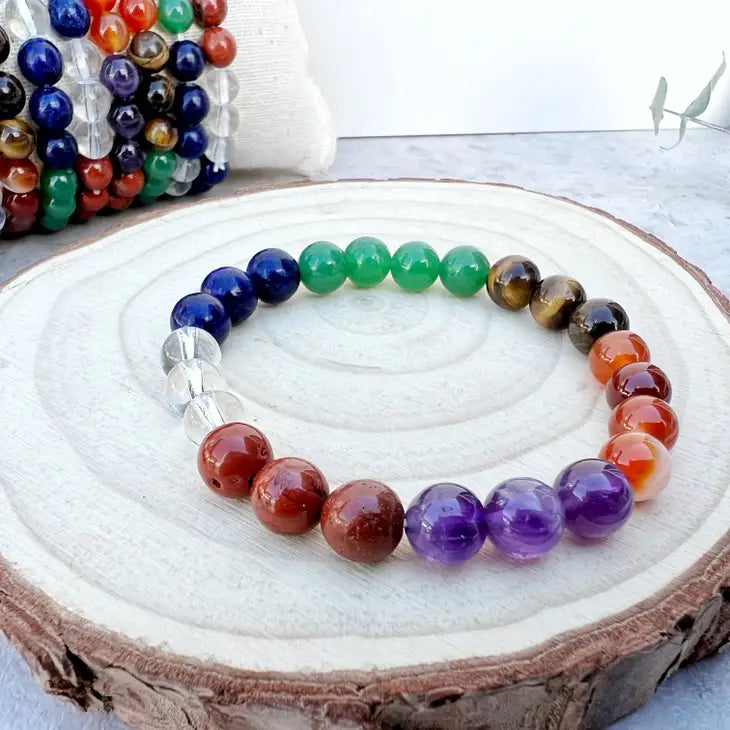 Genuine Gemstone Chakra Bracelet (sets of 3 beads)