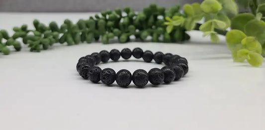 Black Lava Stretchable Bracelet / Diffuser